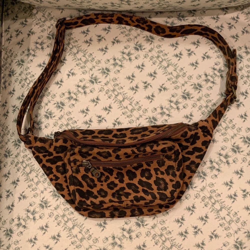 OdiLynch Suede Leopard Fanny Pack Bum Bag